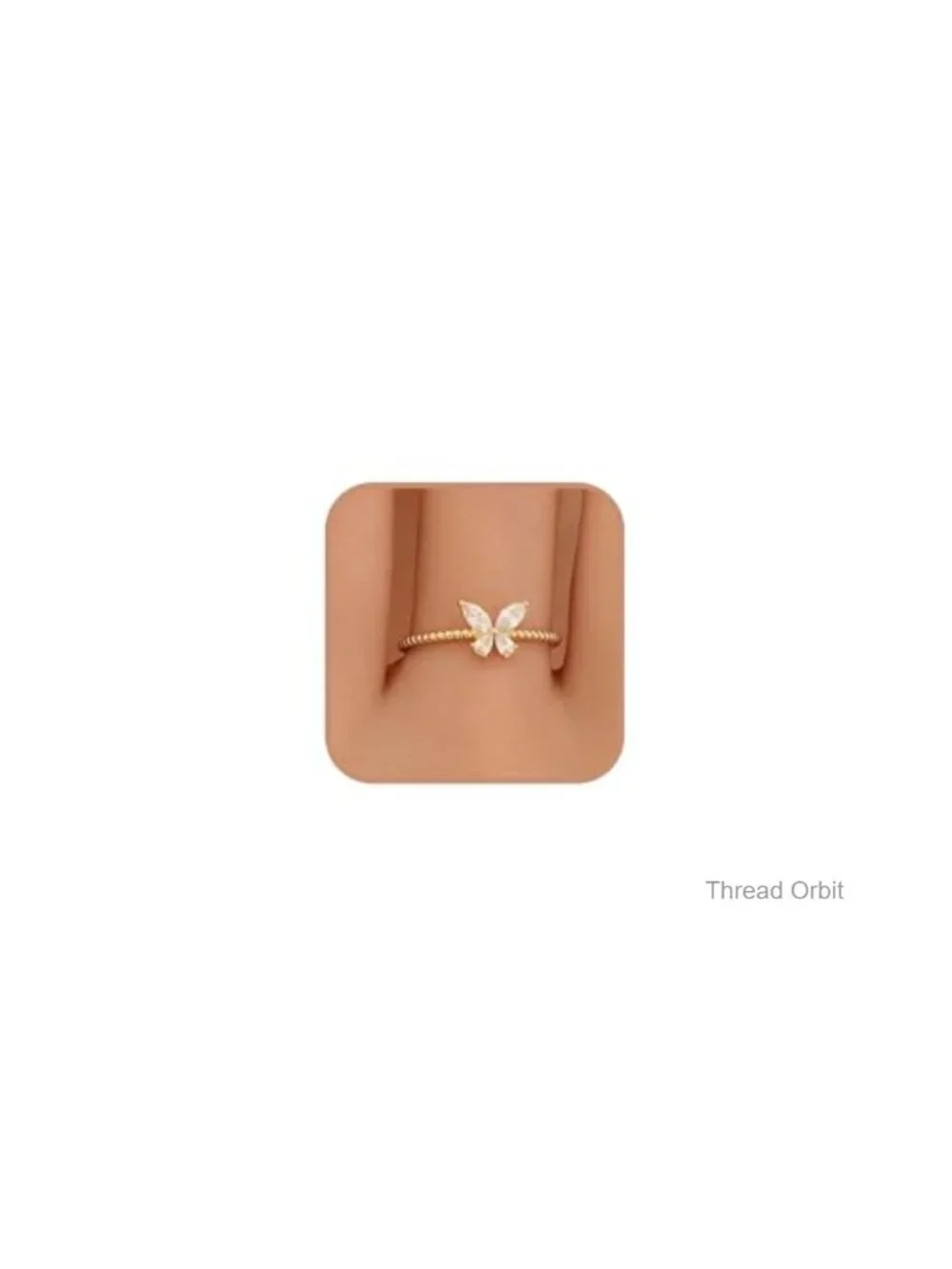 CZ Butterfly Ring 925 Sterling Silver 14K Gold Plated Dainty Promise Stackable